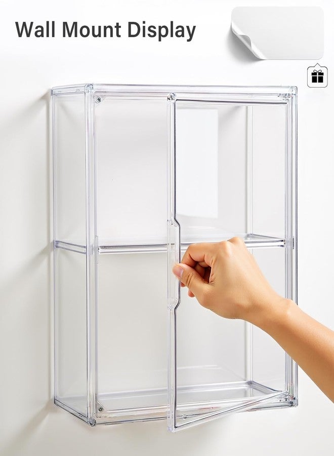 LETGO Acrylic Display Case for Collectibles,Clear Display Case with 3 Adjustable Layers 1 Removable Divider,Display Case Compatible with Labubu POP MART Doll,Home Office Cosmetic Acrylic Box (L-1Pack-2Tier) - Image 5
